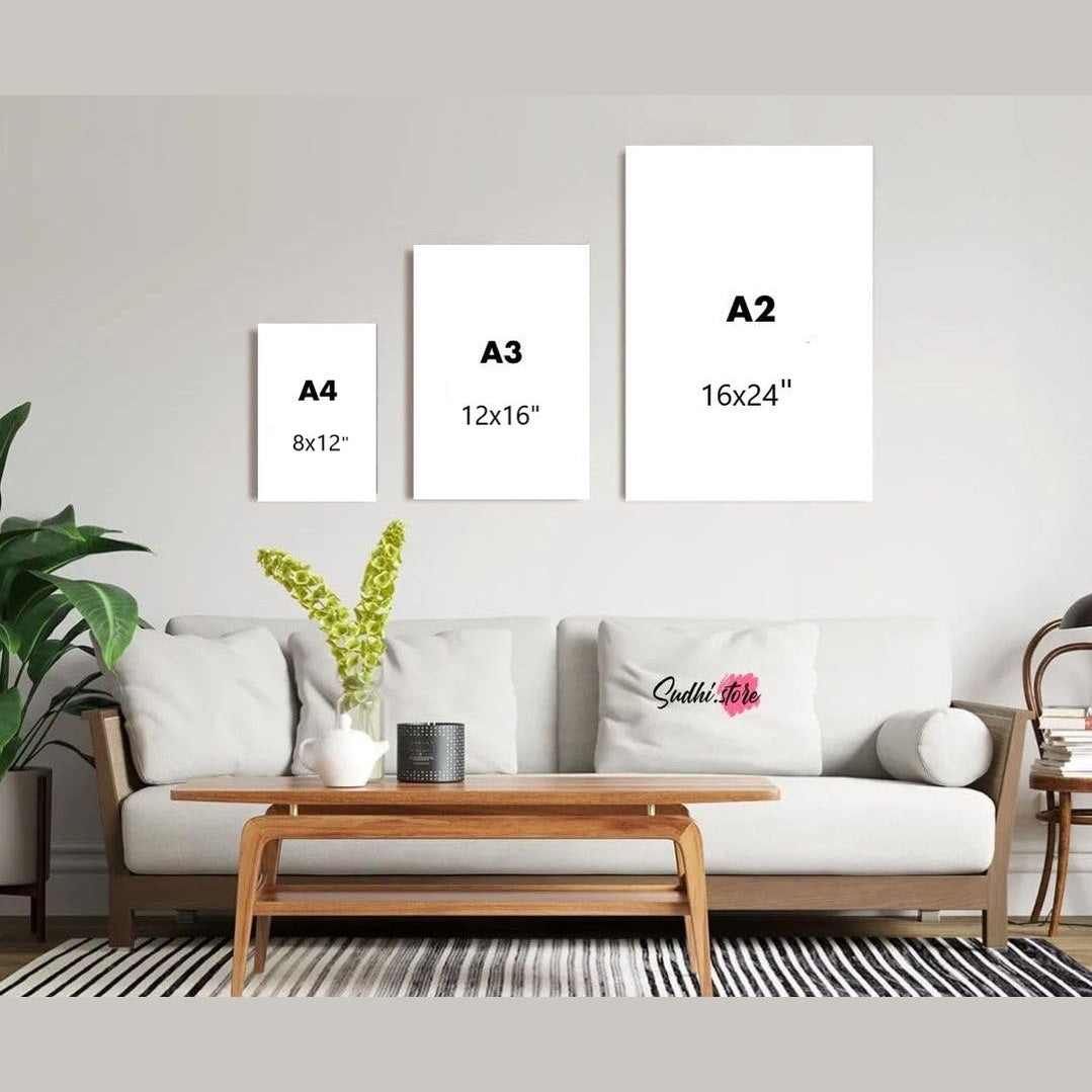 Pack of 5 Calligraphy Islamic Wall Frame set (12x16" 2 pc, 8x12" 3 pc)